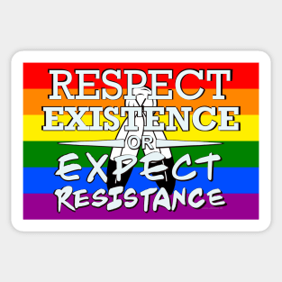 Respect Exsistence or Expect Resistance, Two-Spirit Pride Flag Sticker